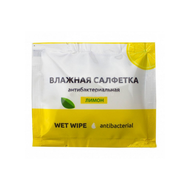 Салфетка влажная в инд. упаковке Wet Wipes, лимон
